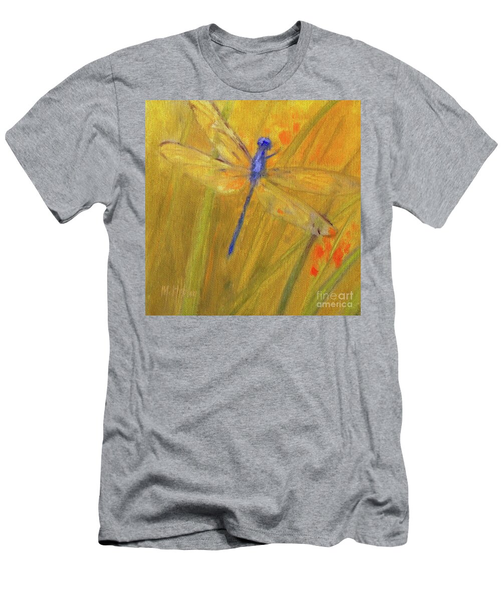 Dragonfly T-Shirt featuring the painting Mystic Dragonfly by Mary Hubley