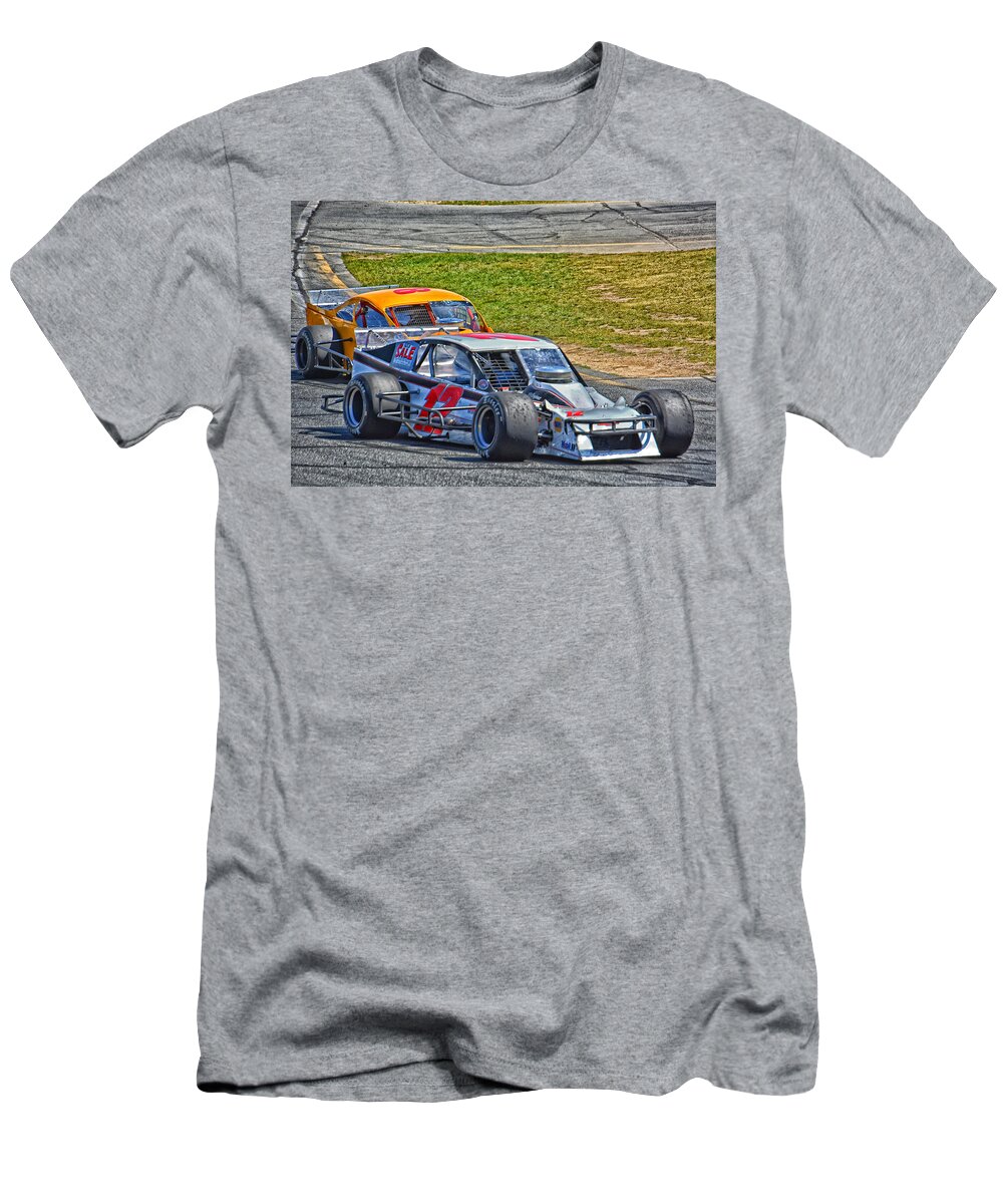 Motor T-Shirt featuring the photograph NASCAR SK Modified Racing by Mike Martin