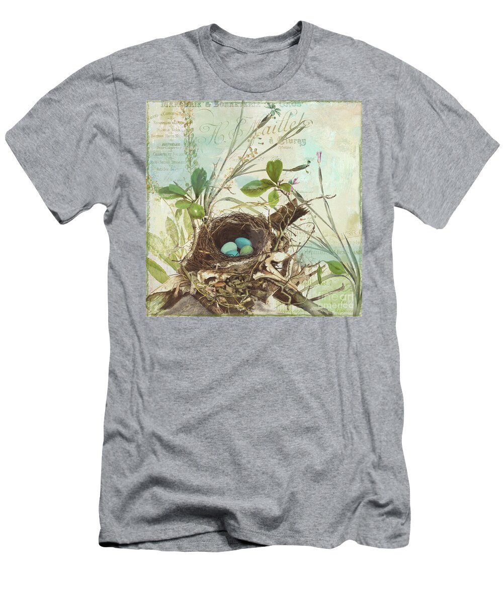 Bird Nest T-Shirt featuring the painting Nesting I by Mindy Sommers