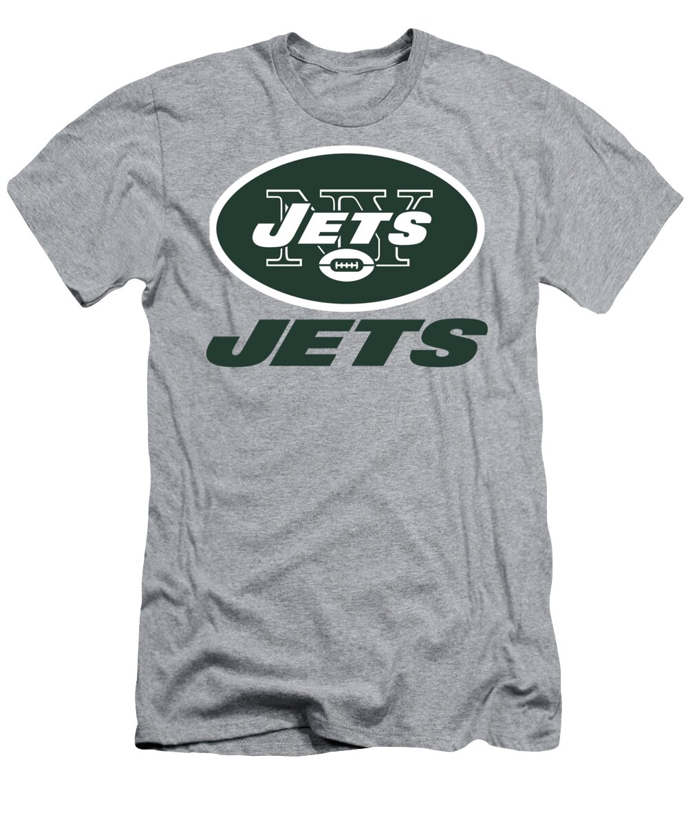 New York Jets T-Shirt featuring the mixed media New York Jets on an abraded steel texture by Movie Poster Prints
