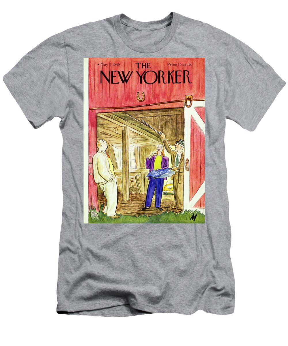Couple T-Shirt featuring the painting New Yorker May 7 1949 by Julian De Miskey