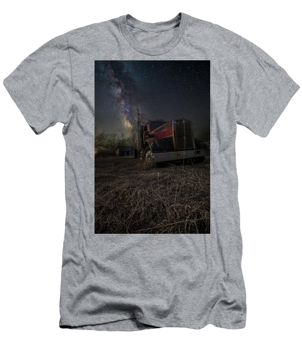 Milky Way T-Shirt featuring the photograph Night Rig by Aaron J Groen