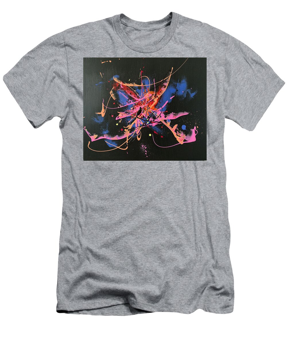 Original T-Shirt featuring the painting Night by Yueer Xu