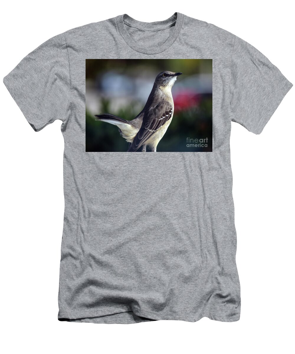 Northern Mockingbird T-Shirt featuring the photograph Northern Mockingbird Up Close by William Tasker