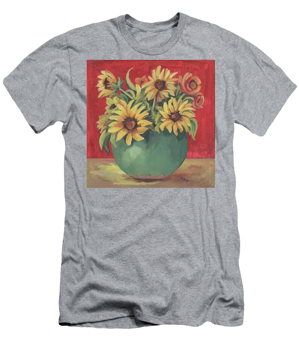 Still Life T-Shirt featuring the painting Not Just Sunflowers by Cheryl Pass