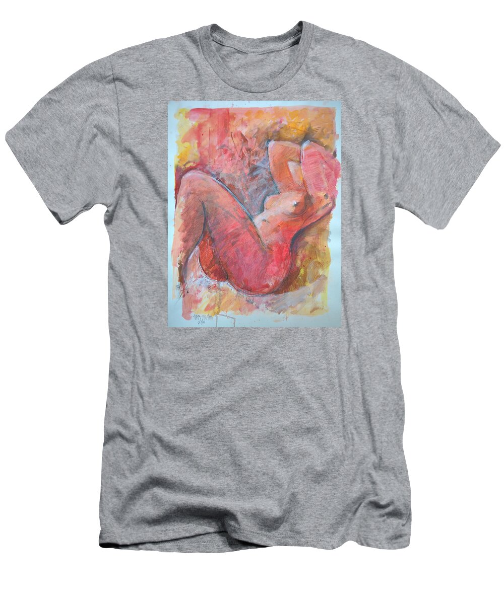 Nude T-Shirt featuring the painting Nude Detail III. by Lorand Sipos