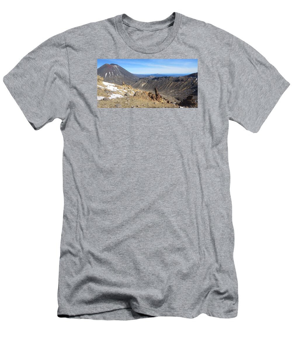 Newzealand T-Shirt featuring the photograph NZ-hiking by Jules Traum
