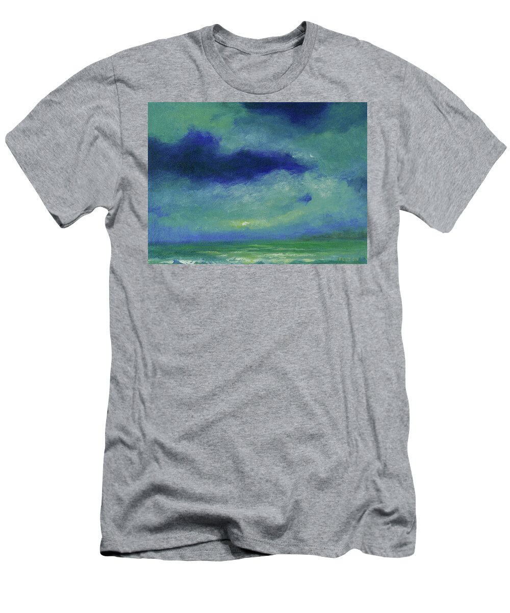 Ocean T-Shirt featuring the painting Ocean sky 2 by Julianne Felton