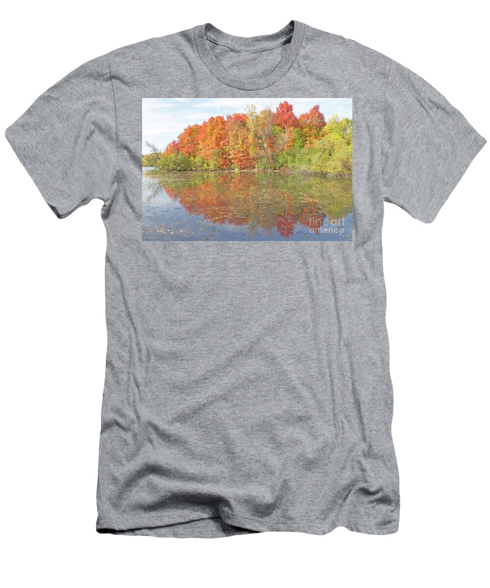 Autumn T-Shirt featuring the photograph October Ablaze by Ann Horn