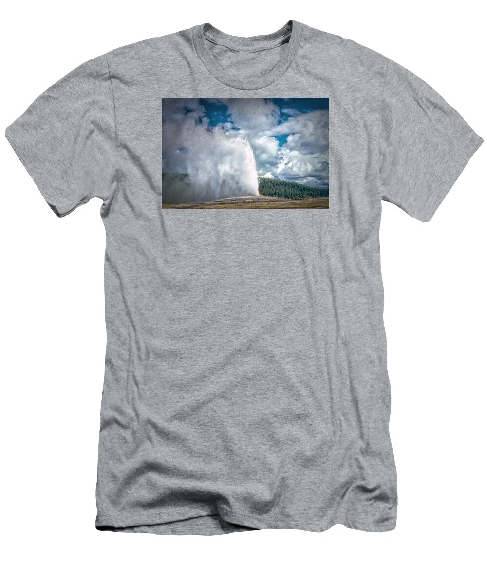  T-Shirt featuring the photograph Old Faithful Vintage 4 by Cathy Anderson