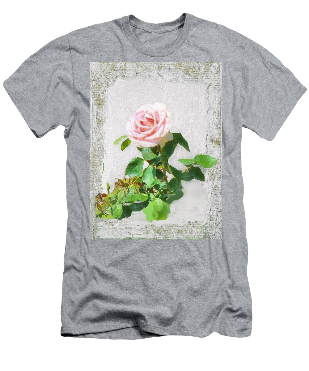 Rose T-Shirt featuring the photograph Old Pink Rose by Janette Boyd