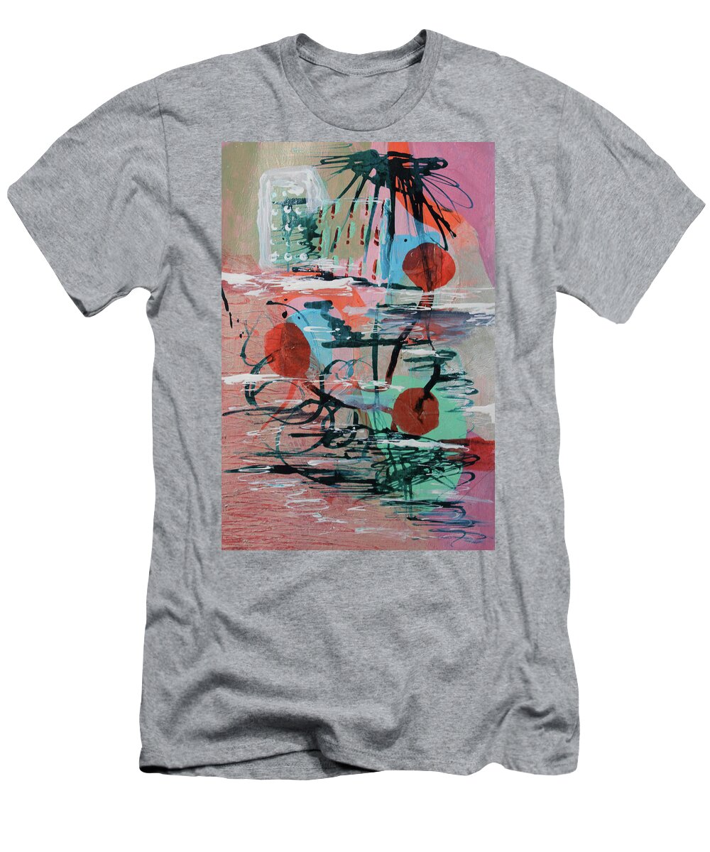 Landscape T-Shirt featuring the mixed media On the Beach by April Burton