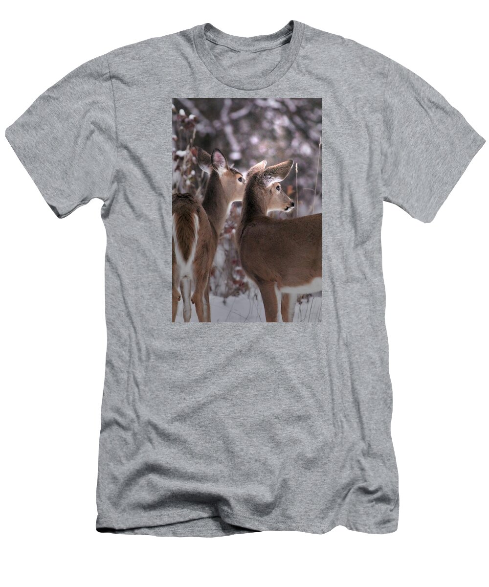 Whitetail T-Shirt featuring the photograph On The Look Out by Loni Collins