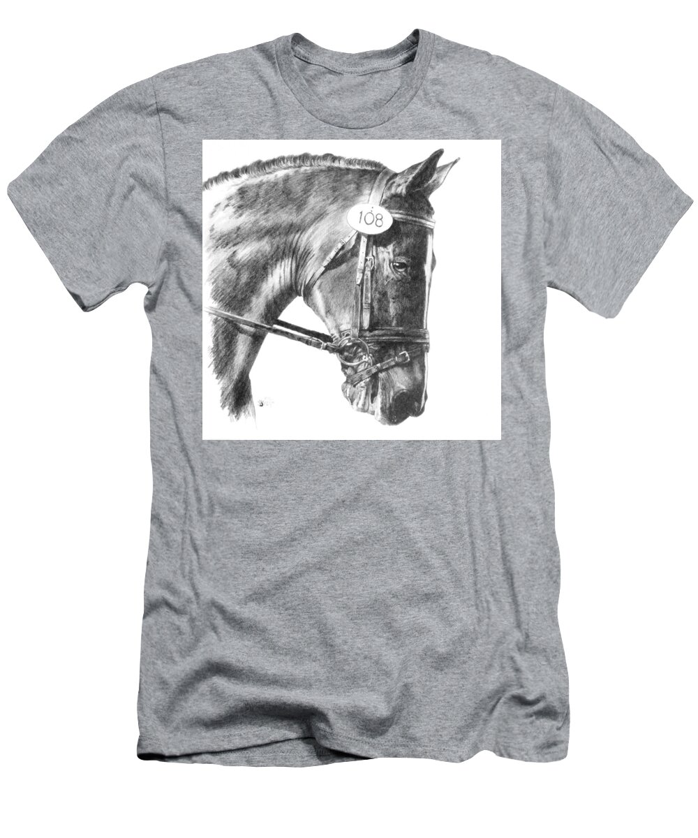 Horse T-Shirt featuring the drawing Opaque by Barbara Keith