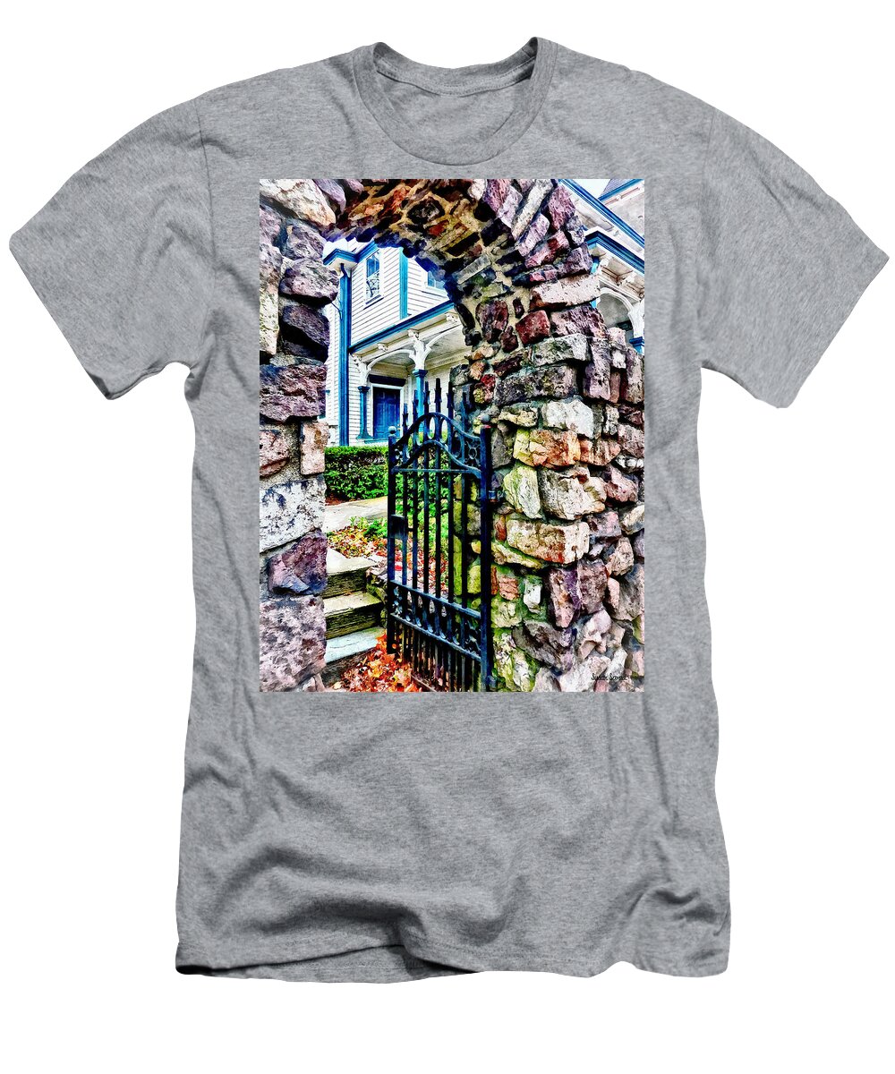 Suburbs T-Shirt featuring the photograph Open Gate by Susan Savad
