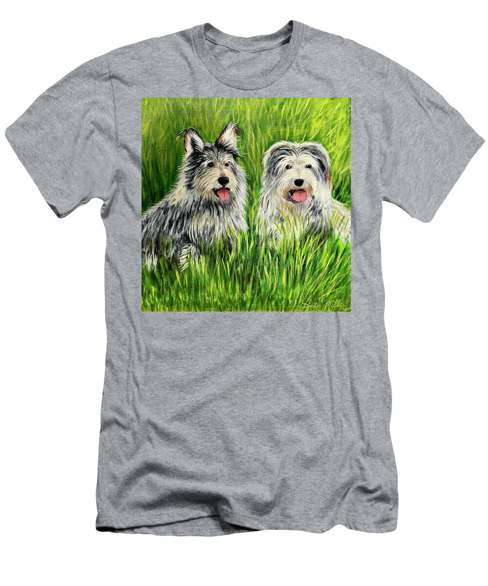 Art T-Shirt featuring the painting Oskar and Reggie by Dustin Miller