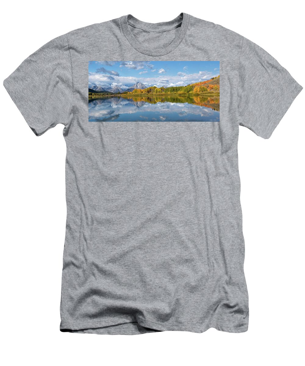 Oxbow T-Shirt featuring the photograph Oxbow Fall Pano by Ronnie And Frances Howard