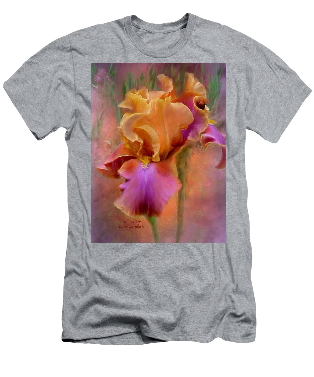 Iris T-Shirt featuring the mixed media Painted Goddess - Iris by Carol Cavalaris