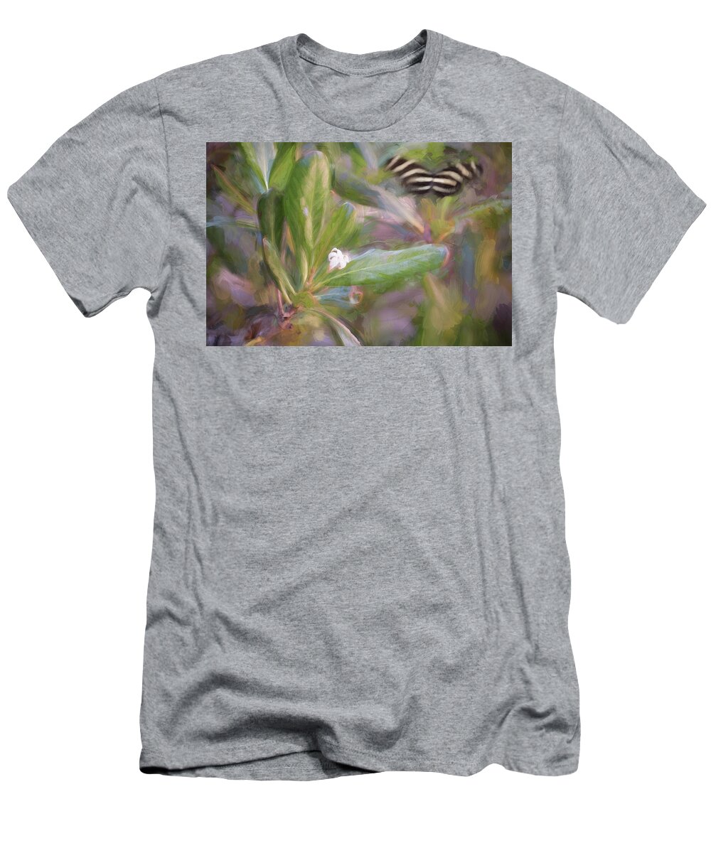 Butterfly T-Shirt featuring the photograph Painterly Zebra Butterfly by Artful Imagery