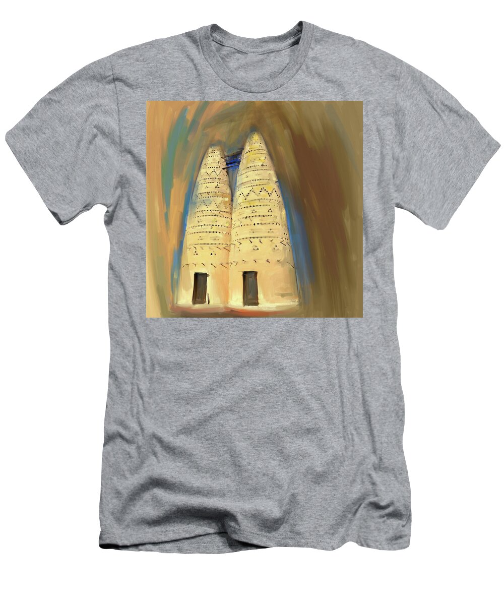 Pigeons T-Shirt featuring the painting Painting 676 1 Pigeon Houses by Mawra Tahreem