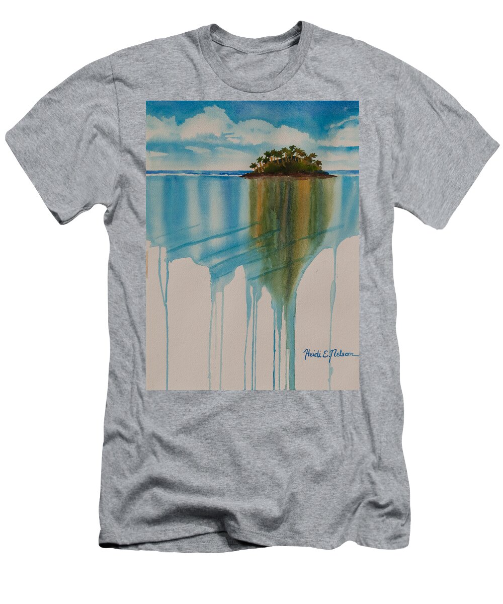 Landscape T-Shirt featuring the painting Palm Tree Drip II by Heidi E Nelson