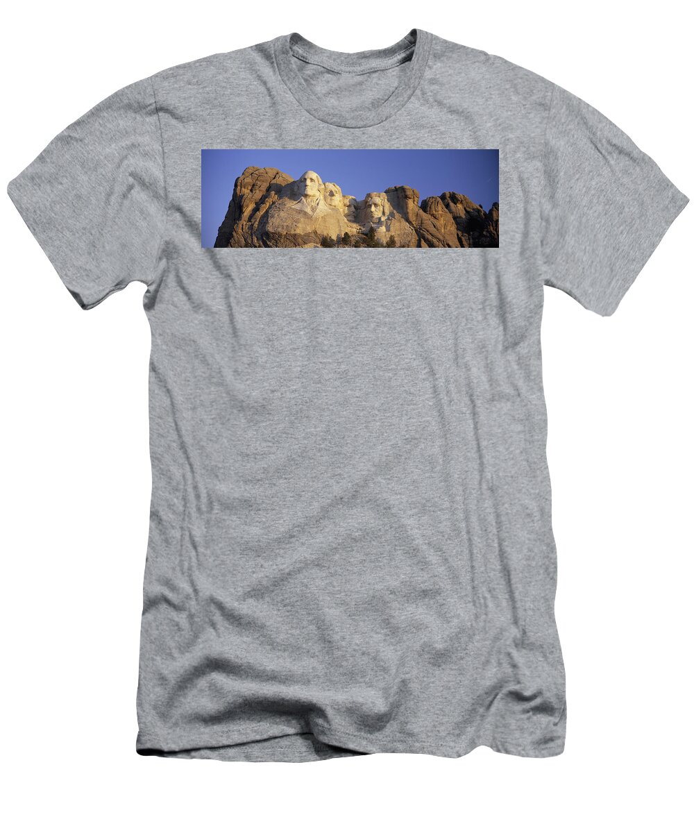 Photography T-Shirt featuring the photograph Panoramic Sunrise View On Presidents by Panoramic Images