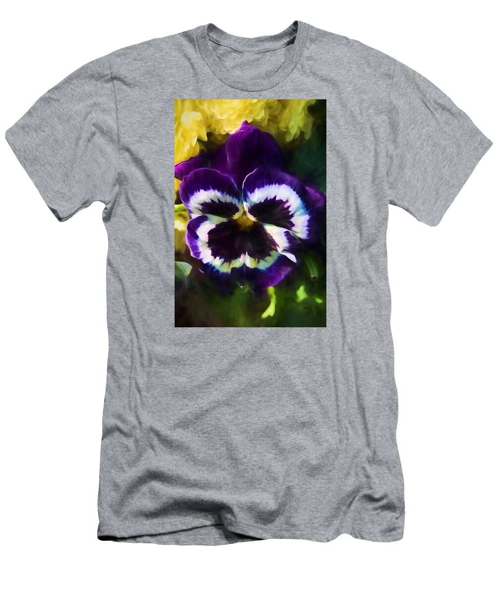 Pansy T-Shirt featuring the digital art Pansy flower by Lilia D