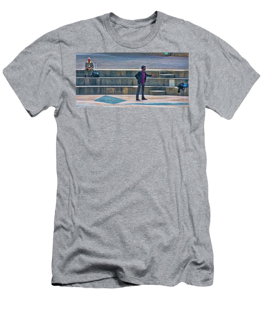Paris T-Shirt featuring the photograph Paris, Seine, Dancing, Self-Video Scene 1 by Curt Rush
