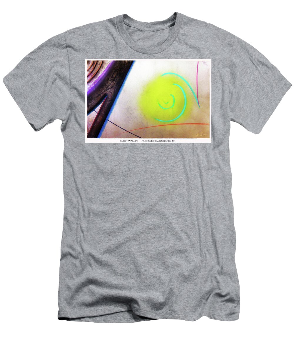 A Bright T-Shirt featuring the painting Particle Track Study Eleven by Scott Wallin