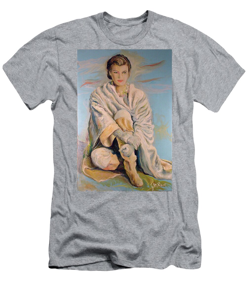 Oil Painting T-Shirt featuring the painting Paulina Porizkova by Jean-Marc Robert