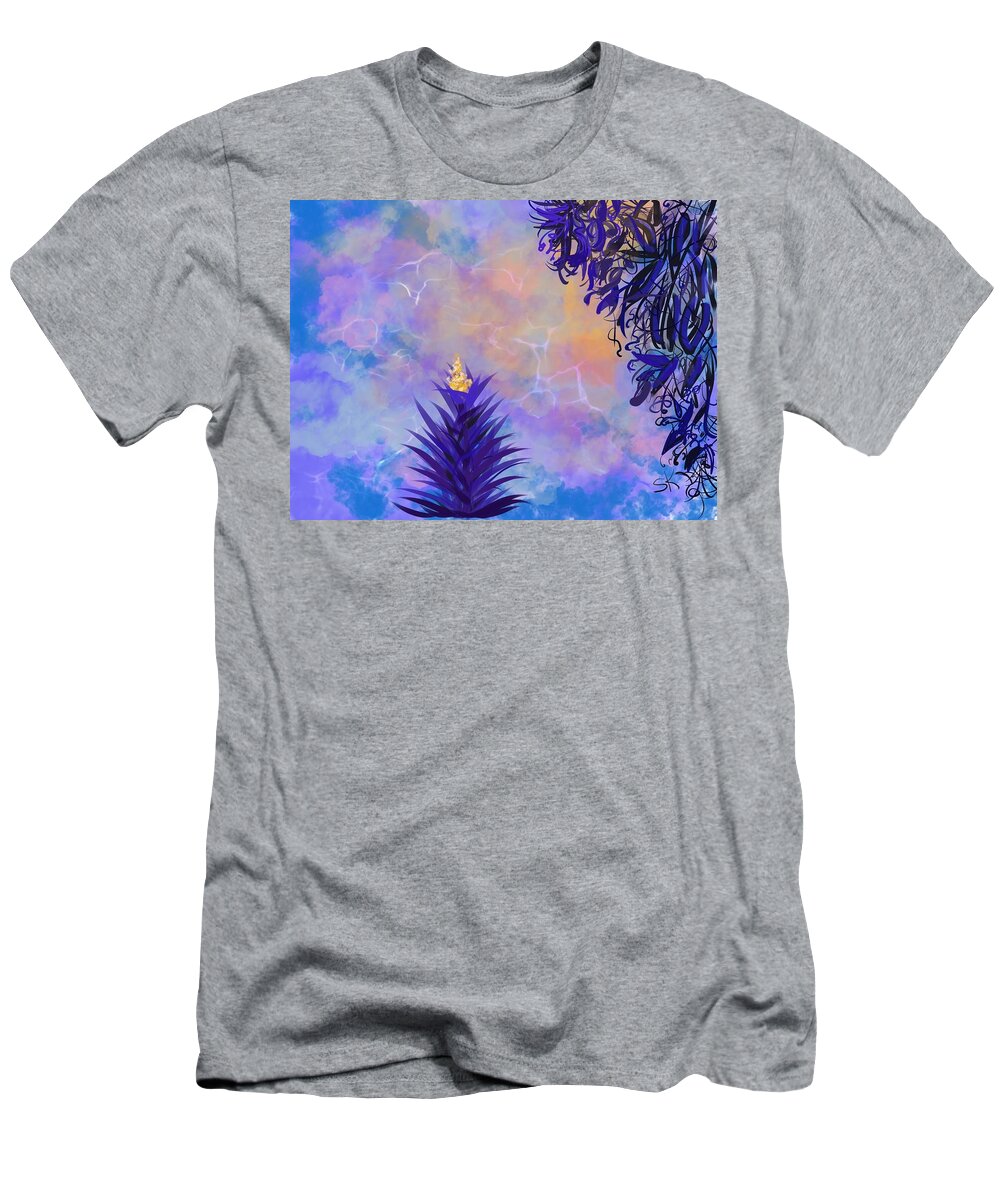 Sky T-Shirt featuring the digital art Peachy Sky by Sherry Killam