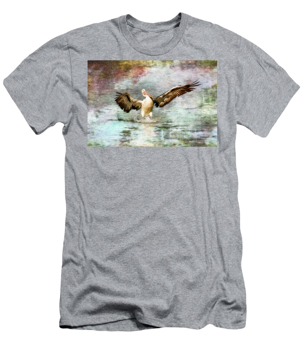 Pelicans T-Shirt featuring the photograph Pelican art 00174 by Kevin Chippindall