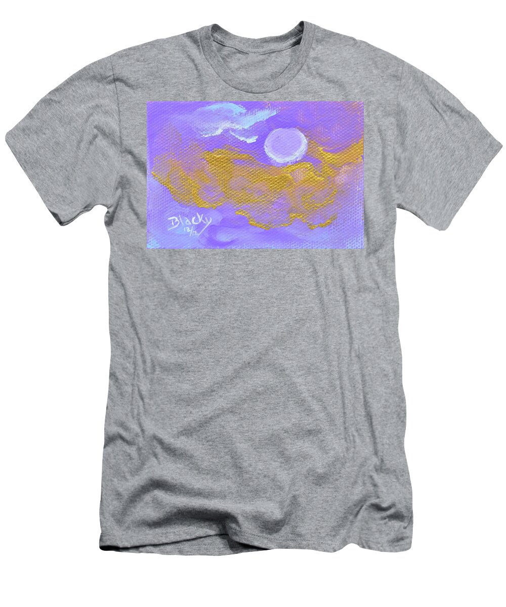 Moon T-Shirt featuring the painting Periwinkle Moon by Donna Blackhall