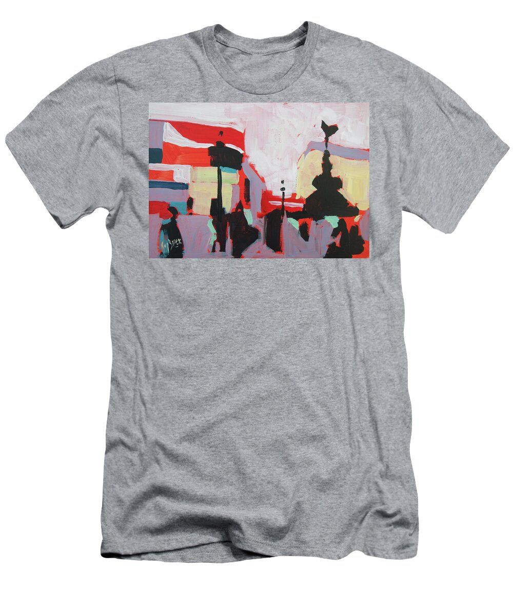 England T-Shirt featuring the painting Piccadilly Circus by Nop Briex