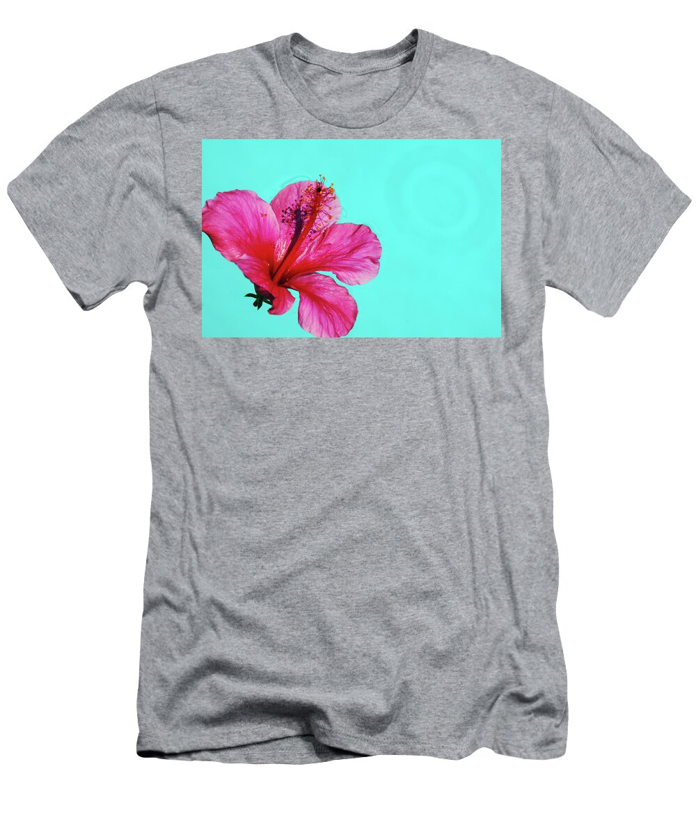 Flower T-Shirt featuring the photograph Pink Flower in Water by William Kimble