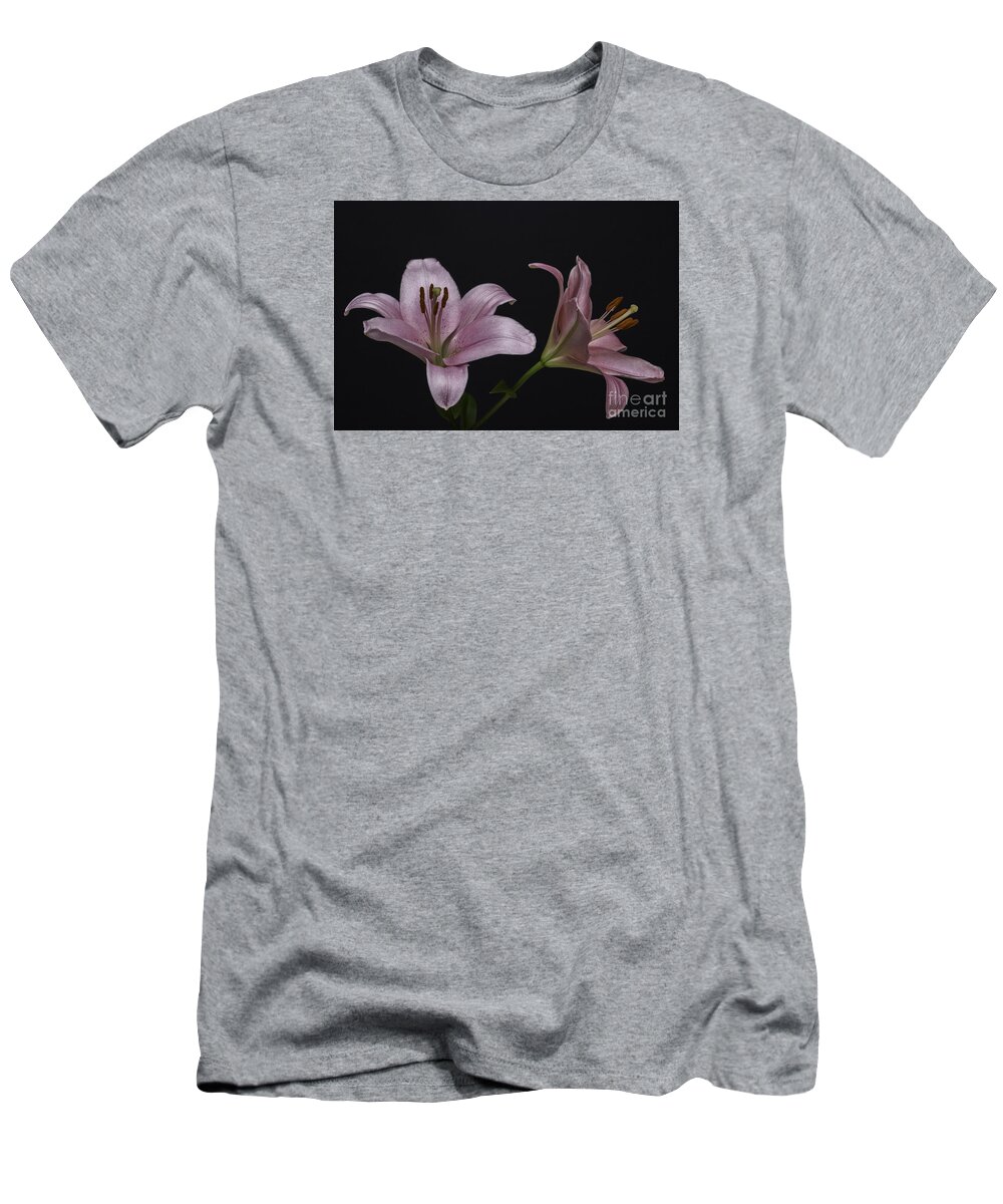 Pink Lilies T-Shirt featuring the photograph Pink Lilies 1 by Steve Purnell
