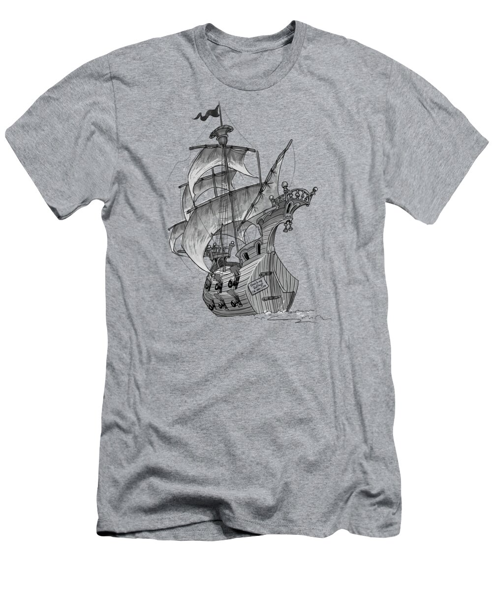 Forud type ideologi i det mindste Pirate ship T-Shirt by Andy Catling - Andy Catling - Website