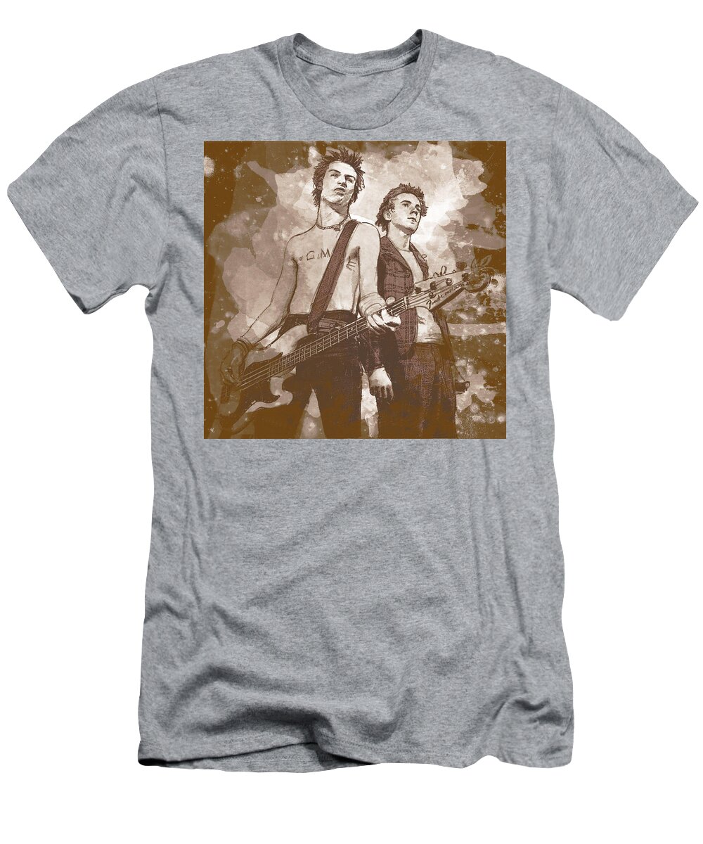 Sex Pistols T-Shirt featuring the digital art Pistols by Kurt Ramschissel