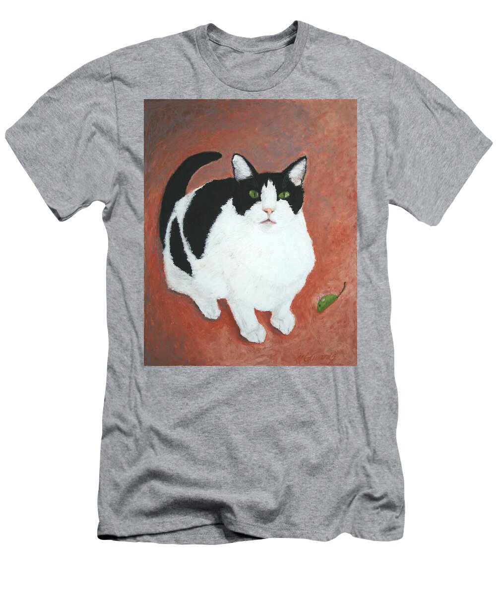 Cat T-Shirt featuring the painting PJ and the Mouse by Marna Edwards Flavell