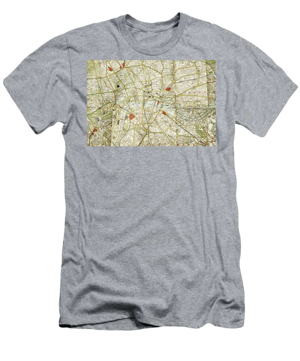 Map T-Shirt featuring the photograph Plan of central London by Patricia Hofmeester