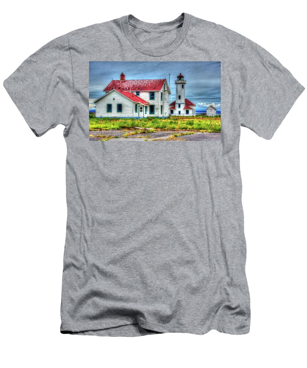 Fort Worden State Park T-Shirt featuring the photograph Point Wilson Lighthouse by Richard J Cassato