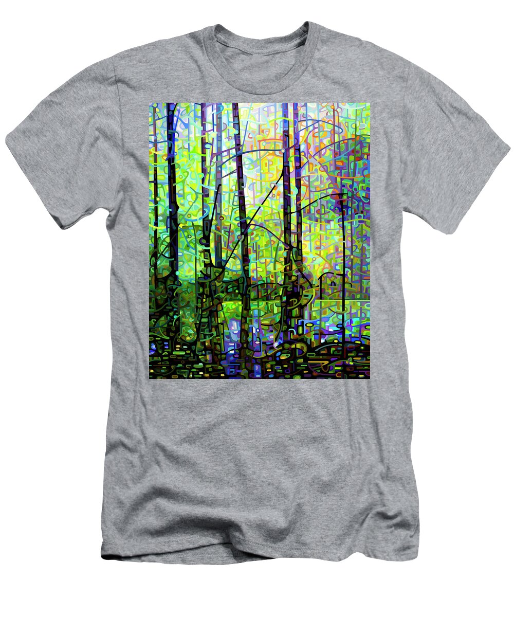 Spring T-Shirt featuring the painting Poolside by Mandy Budan