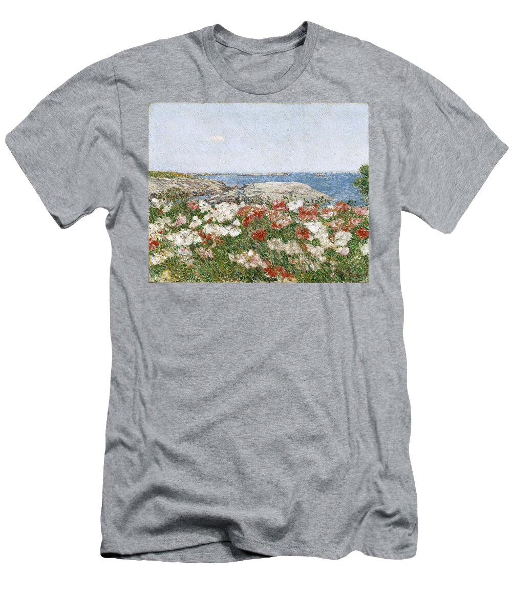Frederick Childe Hassam (american T-Shirt featuring the painting Poppies on the Isles of Shoals by MotionAge Designs