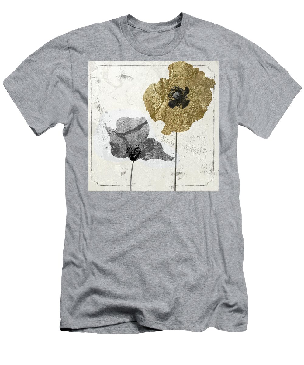 Gold Poppy T-Shirt featuring the painting Poppyville II by Mindy Sommers