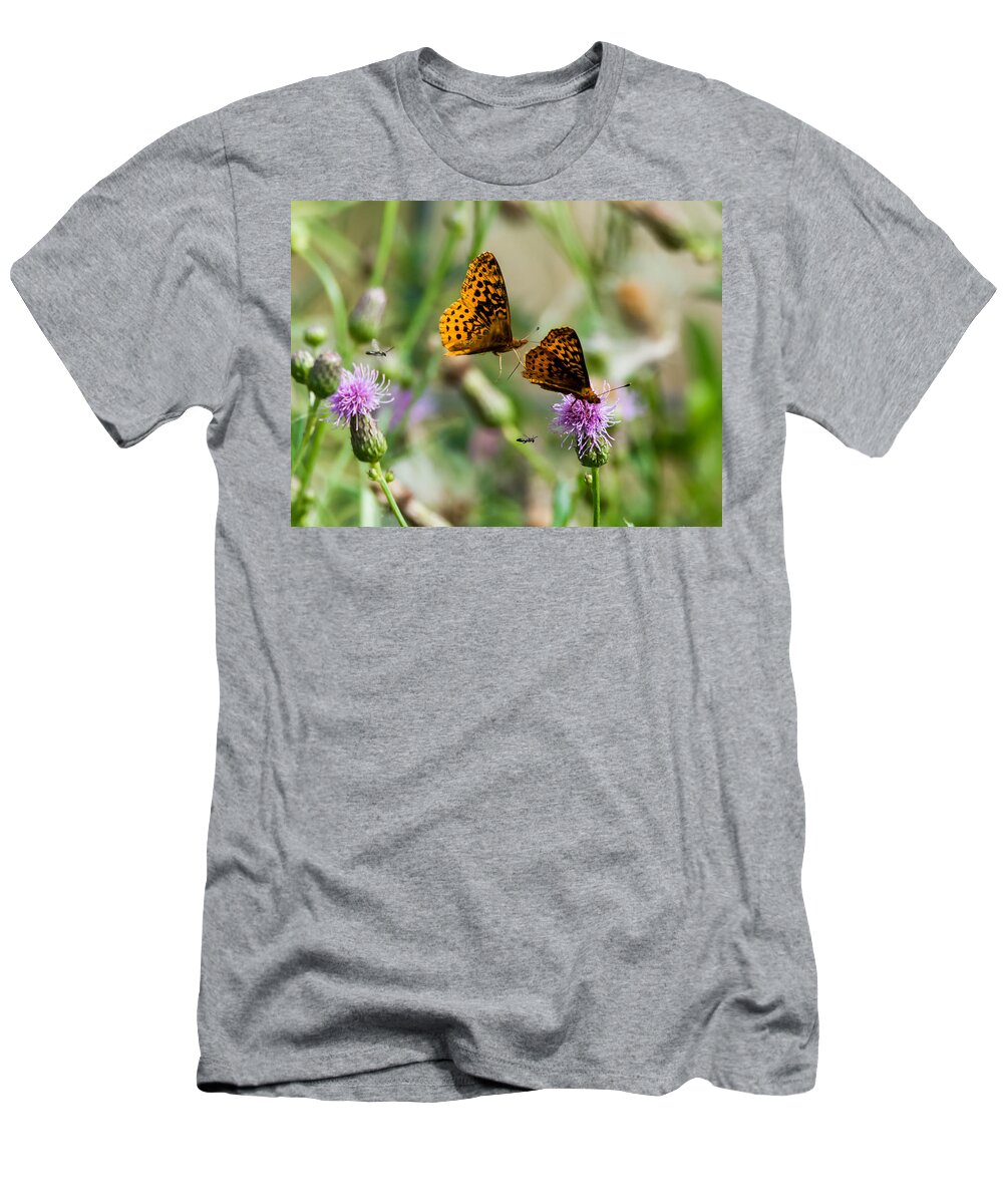 Great Spangled Fritillary T-Shirt featuring the photograph Popular Plant by Holden The Moment