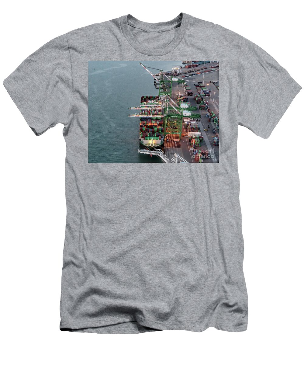 Port Of Oakland T-Shirt featuring the photograph Port of Oakland Aerial Photo by David Oppenheimer