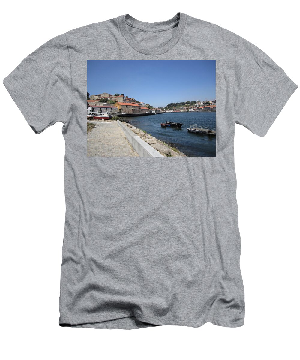 Porto T-Shirt featuring the photograph Porto Boat House Portugal by John Shiron