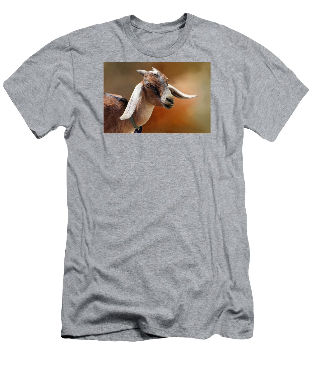 Goat T-Shirt featuring the photograph Portrait of a Goat by Theresa Campbell