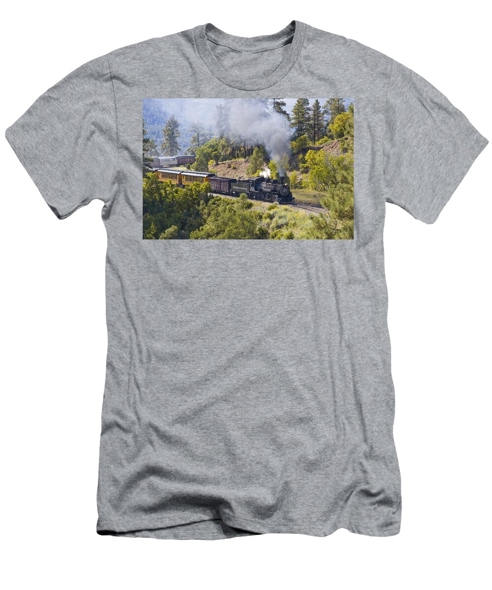 Drgw T-Shirt featuring the photograph Pounding Upgrade by Tim Mulina
