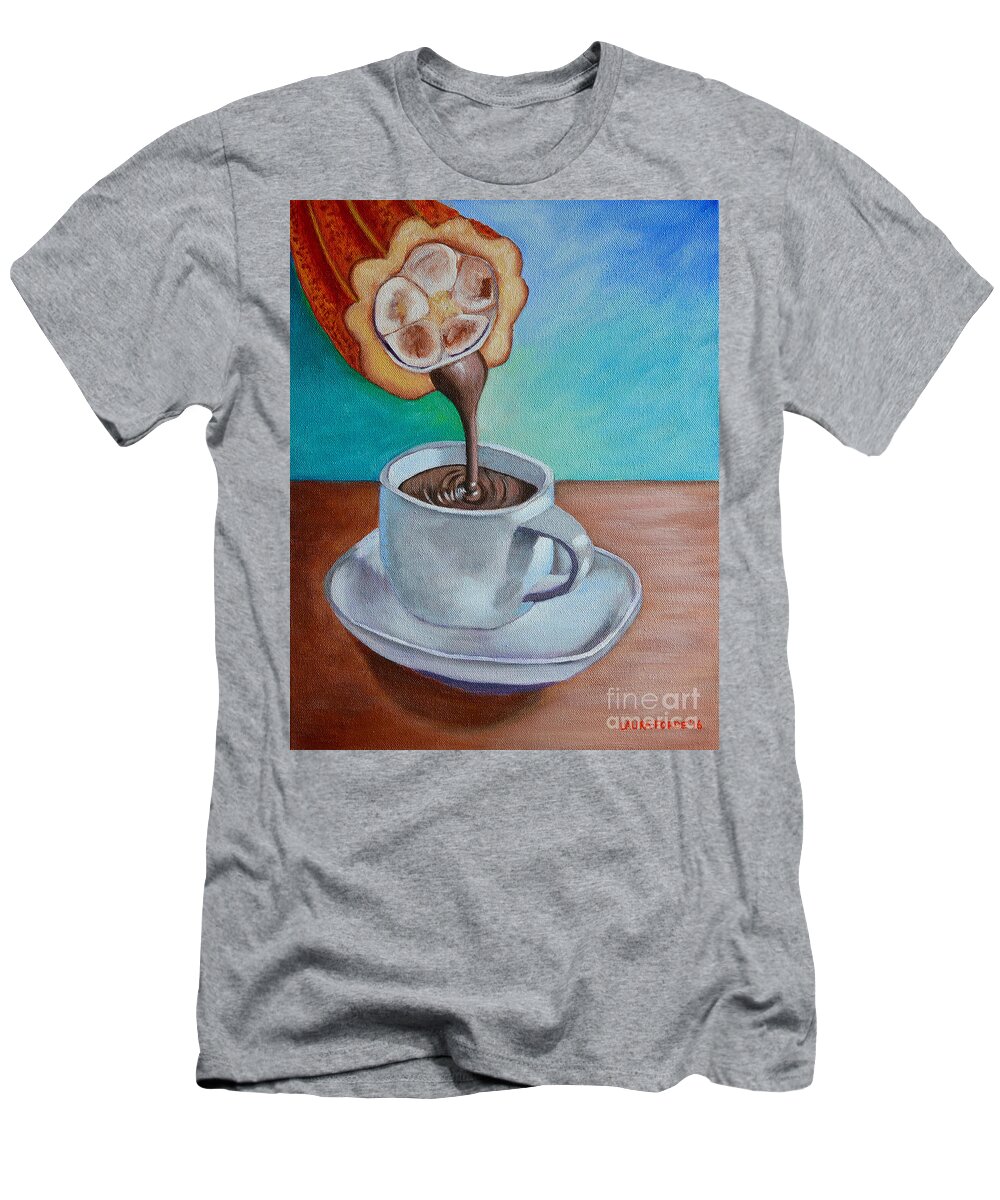 Still Life T-Shirt featuring the painting Pour Me A Cup Of Chocolate Please. by Laura Forde